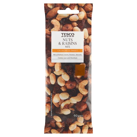Tesco Směs rozinek, arašídů a jader skořápkových plodů 60g