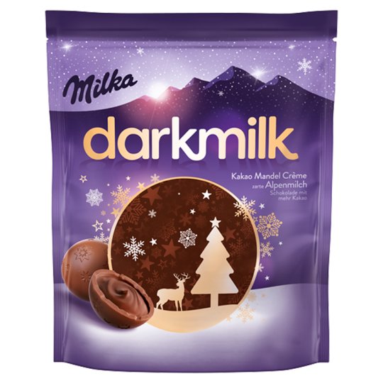 Milka Darkmilk tmavá mléčná čokoláda s kakaovo-mandlovou náplní 100g