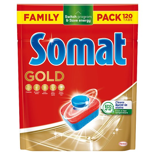 Somat Gold Dishwasher Tablets 120 x 18.6g (2232g) Tesco Groceries