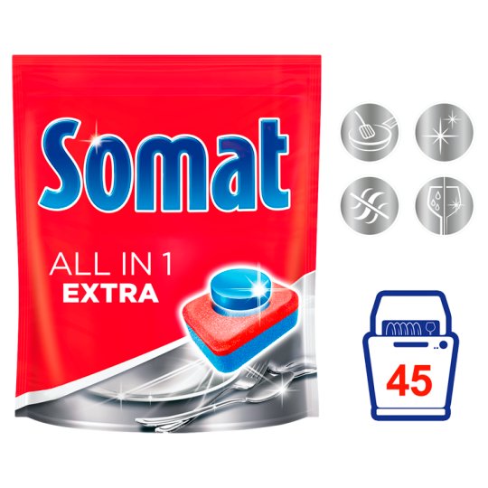 Somat All in 1 Extra Dishwasher Tablets 45 Tabs - Tesco Groceries