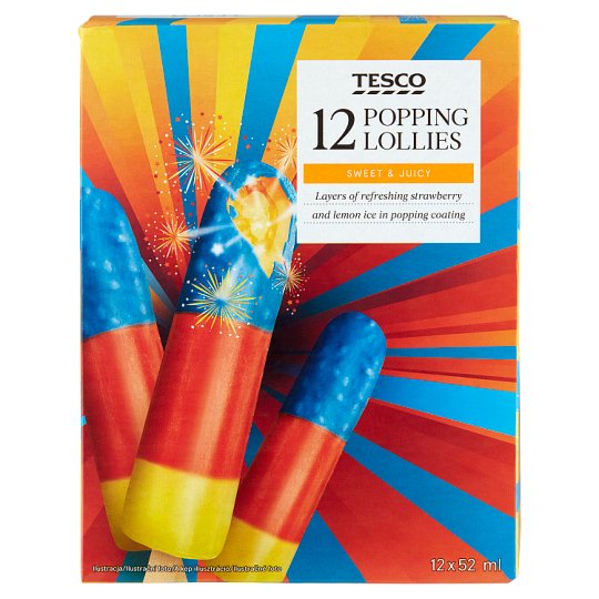 Tesco Popping Lolly 12 x 52ml (624ml)