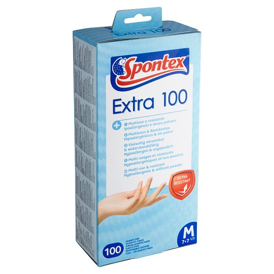 Spontex Extra 100 Disposable Gloves M 100 ks Tesco Groceries