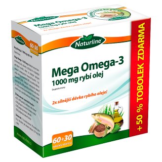 Naturline Mega Omega-3 1000 mg rybí olej 60+30 tobolek zdarma