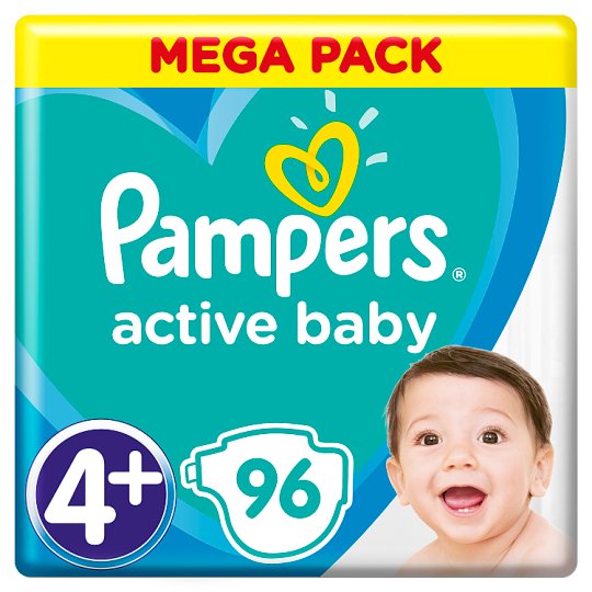 Pampers Active Baby Velikost 4+, 96 Plenek, 10-15 kg