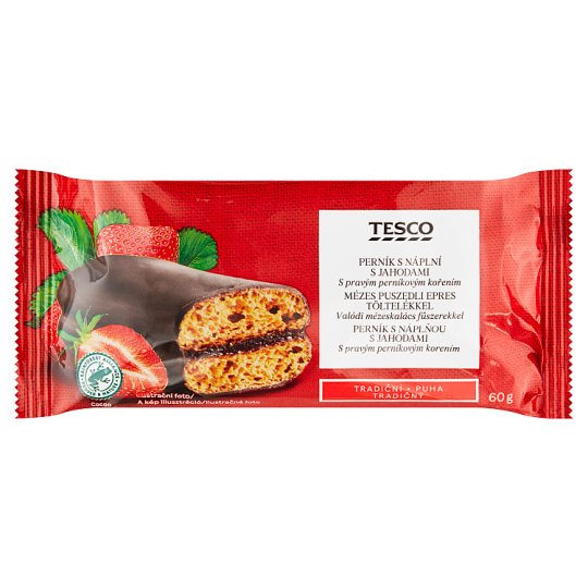 Tesco Gingerbread with Strawberry Filling 60g