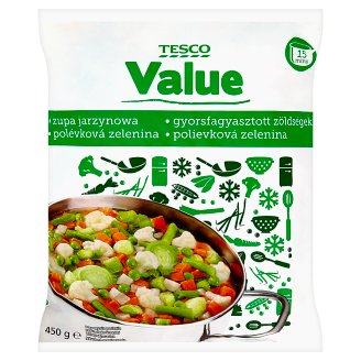 Tesco Value Polévková zelenina hluboce zmrazená 450g