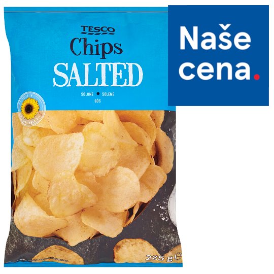 Tesco Smažené bramborové lupínky solené 225g