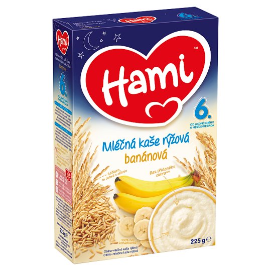 Hami mléčná kaše rýžová banánová na dobrou noc od uk. 6. měsíce 225g