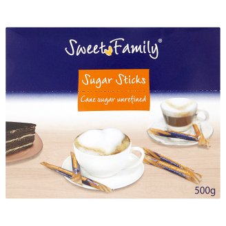 Sweet Family Třtinový cukr v tyčinkách, nerafinovaný 100 x 5g