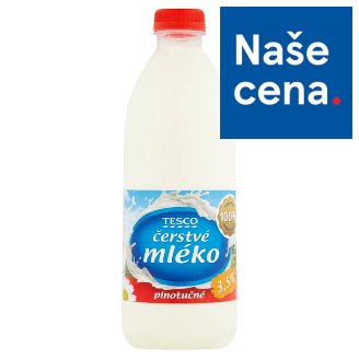Tesco Čerstvé mléko plnotučné 1l