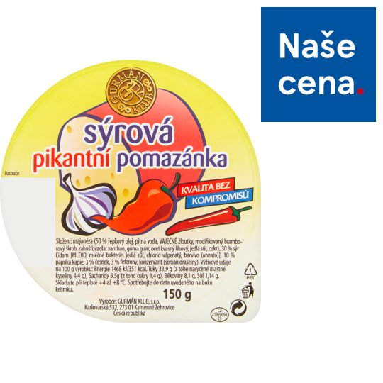 Gurmán Klub Sýrová pikantní pomazánka 150g