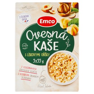 Emco Ovesná kaše s lískovými oříšky 5 x 55g