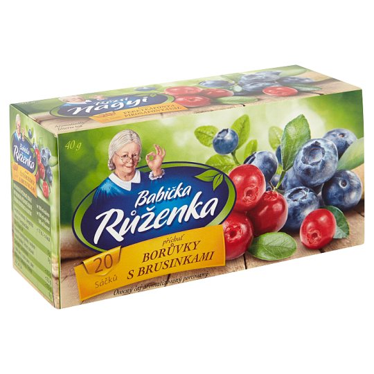 Babička Růženka Ovocný čaj s příchutí borůvek s brusinkami 20 x 2g