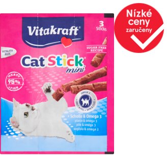 Vitakraft Cat Stick mini s příchutí platýse 3 ks 18g