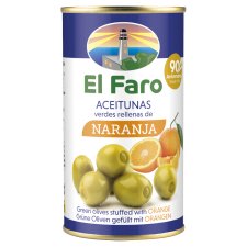 El Faro Green Olives Stuffed with Orange 350g