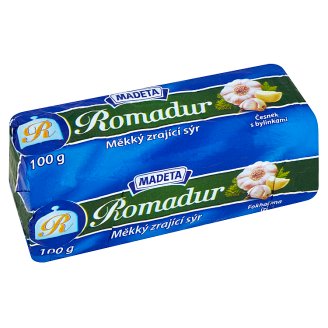 Madeta Romadur česnek s bylinkami měkký zrající sýr 100g