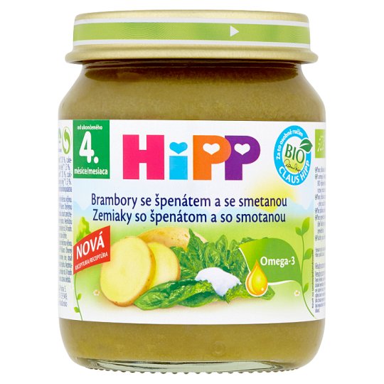 HiPP Bio brambory se špenátem a se smetanou 125g