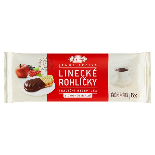 Klasa Linecké rohlíčky s ovocnou náplní 6 ks 210g