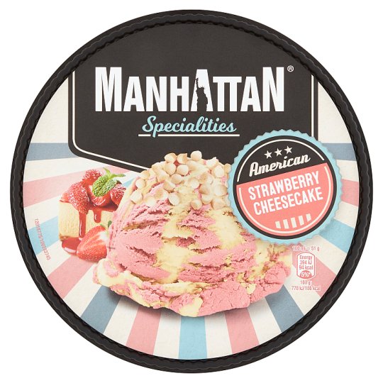 Manhattan Specialities Mražený krém jahodový a mražený krém se sýrem cottage 1000ml