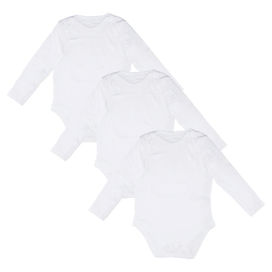 F&F 3 Pack Long Sleeved White Bodysuit Size Newborn Tesco Groceries