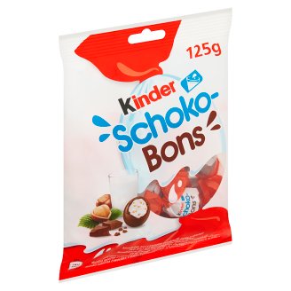 Kinder Schoko-Bons čokoládové bonbony z mléčné čokolády s mléčnou a lískooříškovou náplní 125g