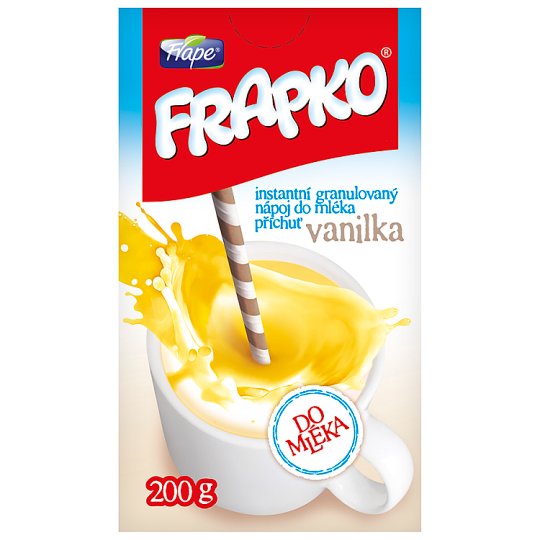 Frape Frapko Instantní granulovaný nápoj do mléka příchuť vanilka 200g