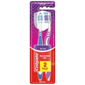 Colgate ZigZag Střední zubní kartáček 2 ks