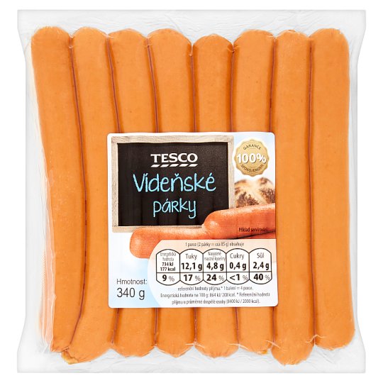 Tesco Vídeňské párky 340g