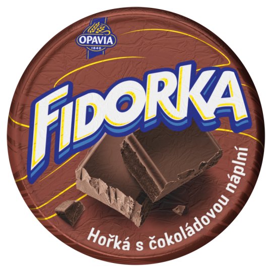 Opavia Fidorka Hořká s čokoládovou náplní, oplatka, hnědá 30g