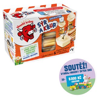 Veselá Kráva Sýr a Křup Lahodný sýr & tyčinky s pizza příchutí 4 x 35g