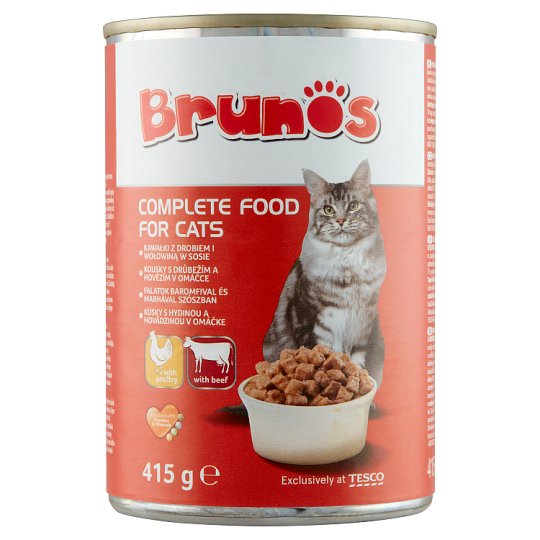 Brunos Kousky s drůbežím a hovězím v omáčce 415g