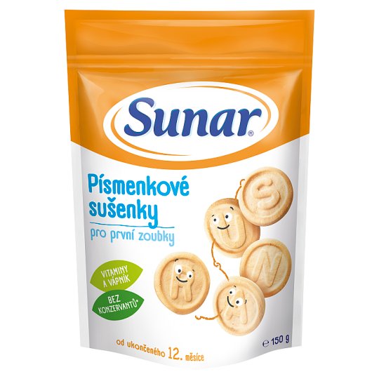 Sunárek Písmenové sušenky pro první zoubky 150g