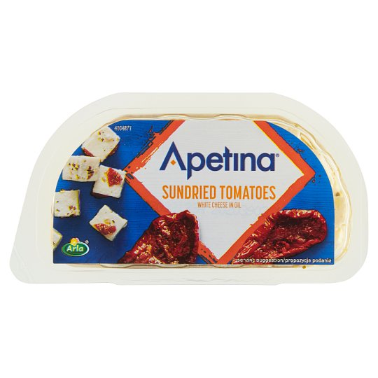 Arla Apetina Bílý sýr balkánského typu kostičky v nálevu se sušenými rajčaty 100g