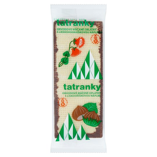 Pečivárne Sereď Tatranky Crispy Wafers with Hazelnut Cream Filling in Cocoaq Coating 33g