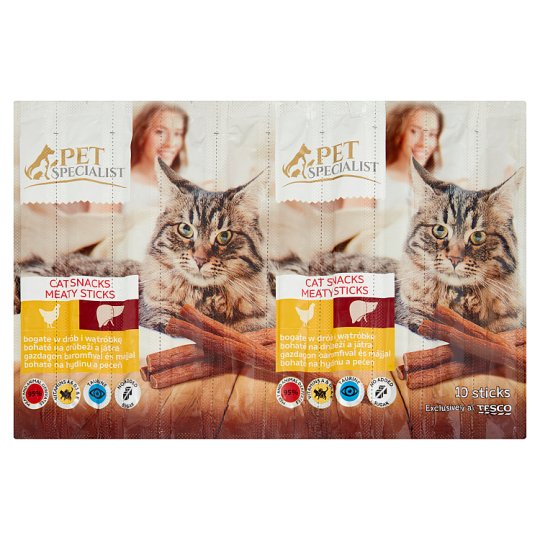 Tesco Pet Specialist Tyčinky bohaté na drůběží a játra 10 x 5g