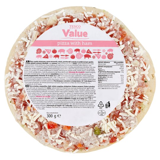 Tesco Value Pizza se šunkou 300g