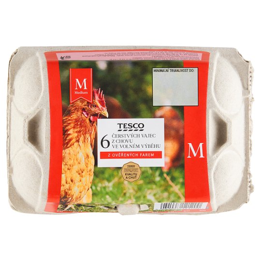 Tesco Čerstvá vejce z chovu ve volném výběhu M 6 ks
