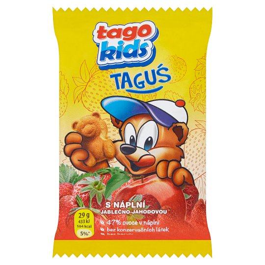 Tago Kids Taguś s náplní jablečno-jahodovou 29g