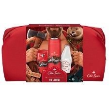 Old Spice Gift Set Bearglove Deodorant Stick, Shower Gel And Captain Aftershave Lotion With Wash Bag