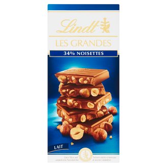 Lindt Les Grandes mléčná čokoláda s lískovými ořechy 150g
