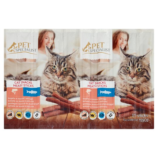 Tesco Pet Specialist Tyčinky bohaté na lososa a pstruha 10 x 5g