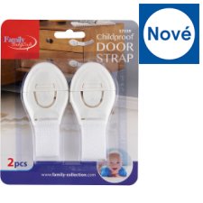 Family BabySafe Childproof Self Adhesive White Door Strap 21 cm 2 pcs