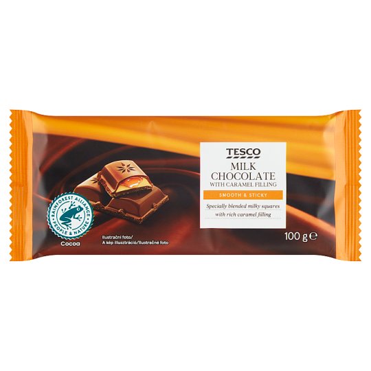 Tesco Milk Chocolate with Caramel Filling 100g