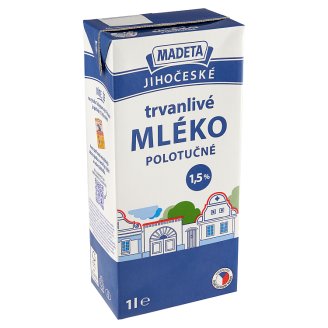 Madeta Jihočeské mléko polotučné trvanlivé 1l