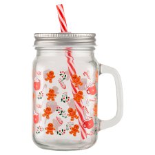 F&F Home Gingerbread with Hot Drinks Drinking Jar