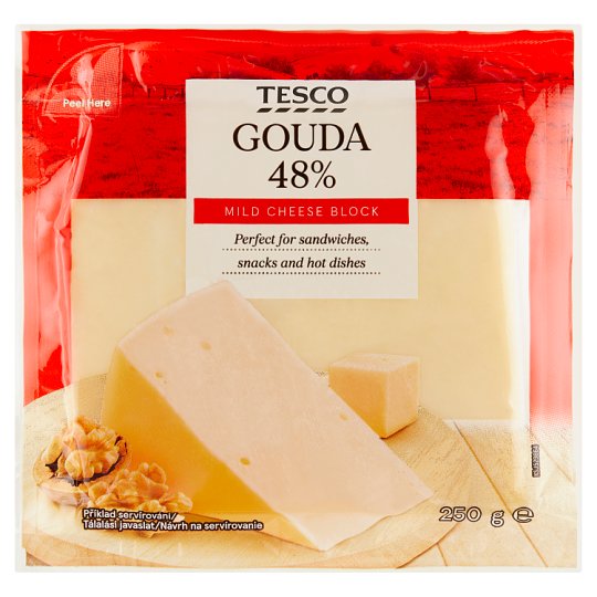 Tesco Gouda 48 Mild Cheese Block 250g Tesco Groceries