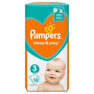 Pampers Sleep&Play V3, 58 Plenek, 6–10 kg Důvěrný Pocit Sucha