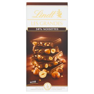 Lindt Les Grandes hořká čokoláda s lískovými ořechy 150g