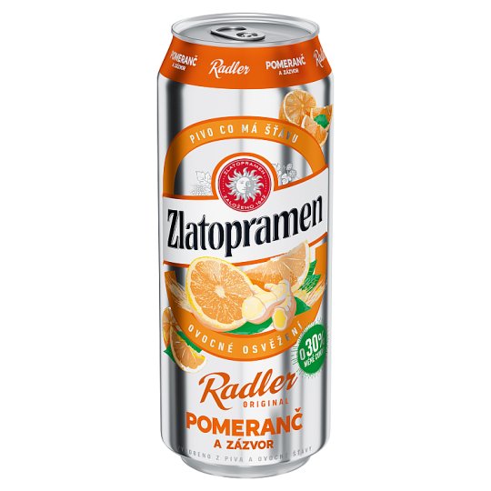 Zlatopramen Radler Orange and Ginger 0.5L