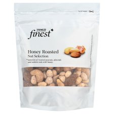 Tesco Finest Směs pražených arašídů, jader mandlí a kešu ořechů v medu 150g